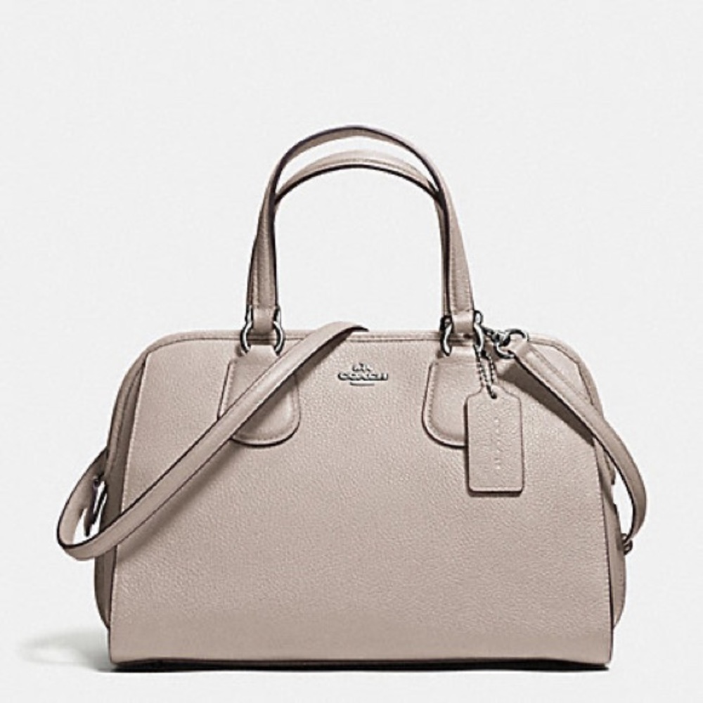 NWT Coach NOLITA SATCHEL IN PEBBLE LEATHER Grey Birch(F59180)